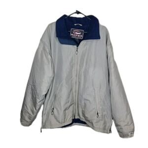 Roper Mens Softshell Jacket Blue/Beige Zip-up Welt Hand Pockets Zipper Pulls...